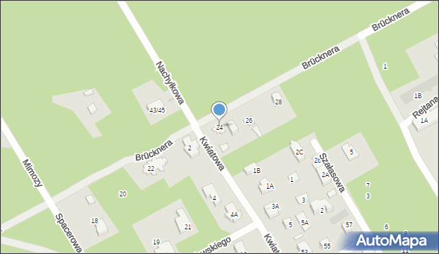 Józefów, Brücknera, 24, mapa Józefów