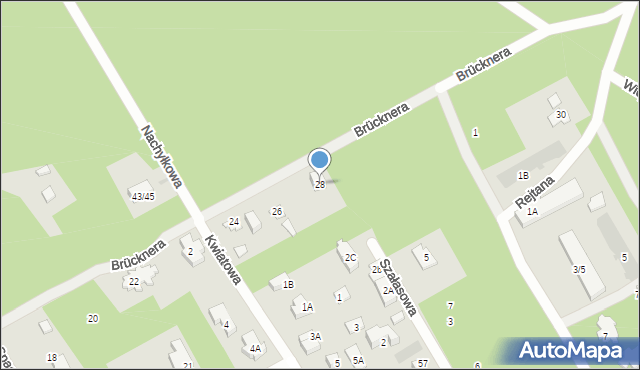 Józefów, Brücknera, 28, mapa Józefów