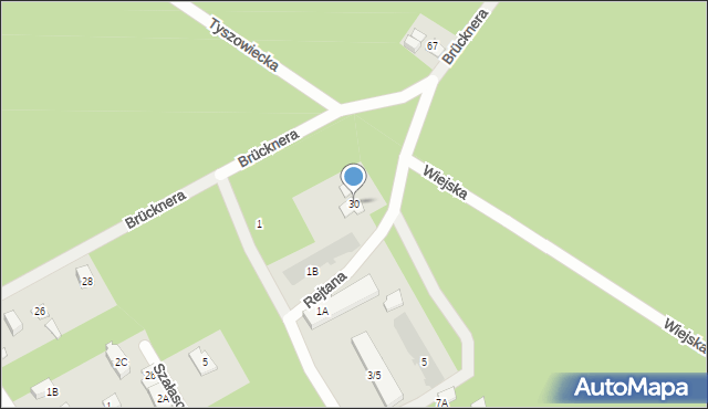 Józefów, Brücknera, 30, mapa Józefów