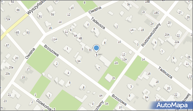 Józefów, Brzozowa, 5, mapa Józefów