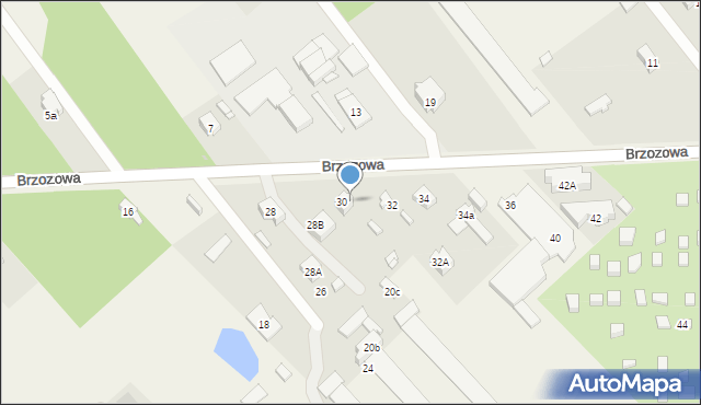 Kajetany, Brzozowa, 30a, mapa Kajetany