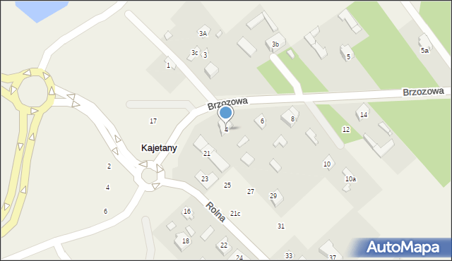 Kajetany, Brzozowa, 4, mapa Kajetany