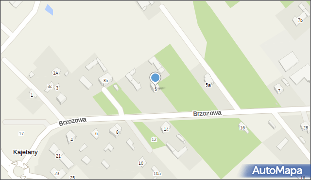 Kajetany, Brzozowa, 5, mapa Kajetany