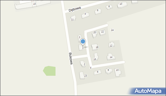 Kajkowo, Brzozowa, 1, mapa Kajkowo