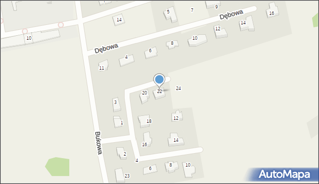 Kajkowo, Brzozowa, 22, mapa Kajkowo