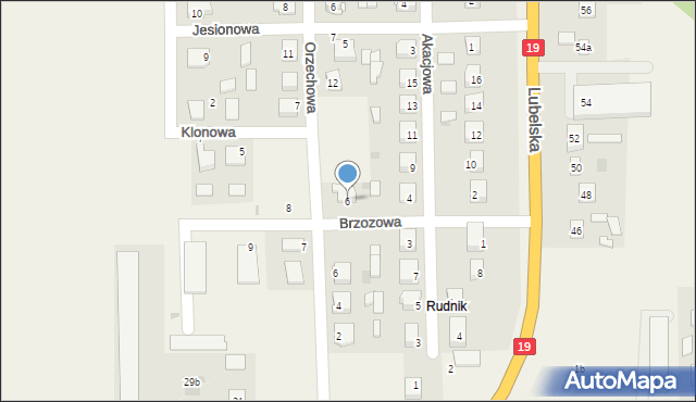 Kąkolewnica, Brzozowa, 6, mapa Kąkolewnica