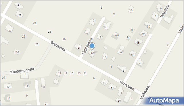 Kalinówka, Brzozowa, 12, mapa Kalinówka