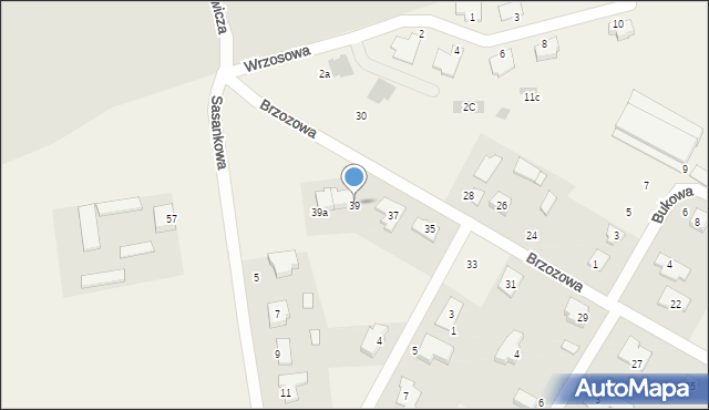 Kalinówka, Brzozowa, 39, mapa Kalinówka