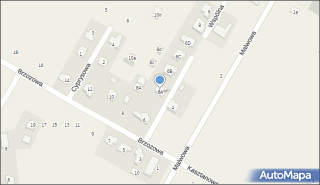 Kalinówka, Brzozowa, 6A, mapa Kalinówka
