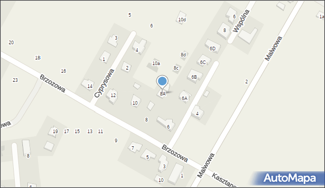 Kalinówka, Brzozowa, 8A, mapa Kalinówka