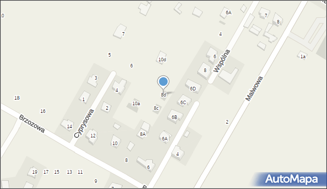 Kalinówka, Brzozowa, 8d, mapa Kalinówka