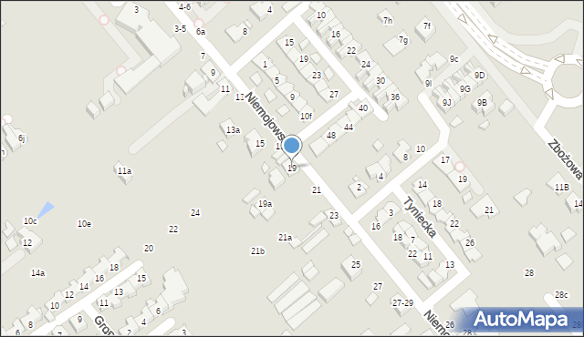 Kalisz, Braci Niemojowskich, 19, mapa Kalisza