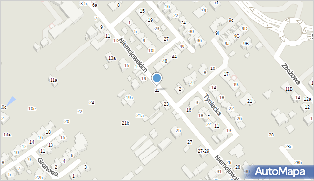 Kalisz, Braci Niemojowskich, 21, mapa Kalisza