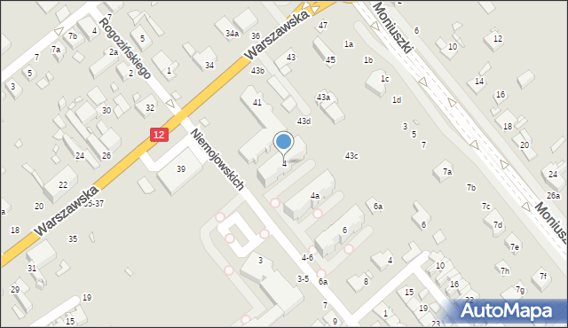 Kalisz, Braci Niemojowskich, 4, mapa Kalisza