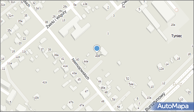 Kalisz, Braci Niemojowskich, 42a, mapa Kalisza