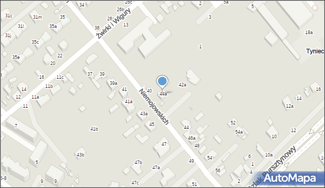 Kalisz, Braci Niemojowskich, 44a, mapa Kalisza