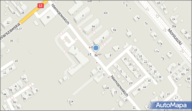 Kalisz, Braci Niemojowskich, 6a, mapa Kalisza
