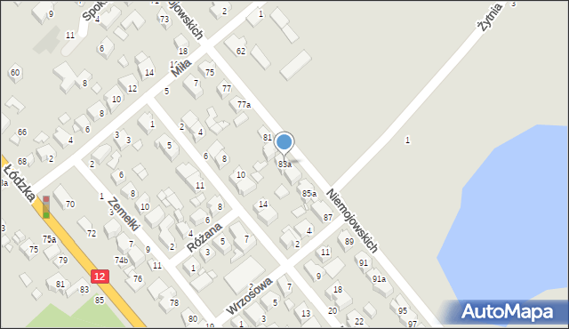 Kalisz, Braci Niemojowskich, 83a, mapa Kalisza