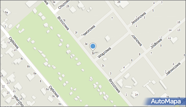 Kalisz, Brzozowa, 3d, mapa Kalisza