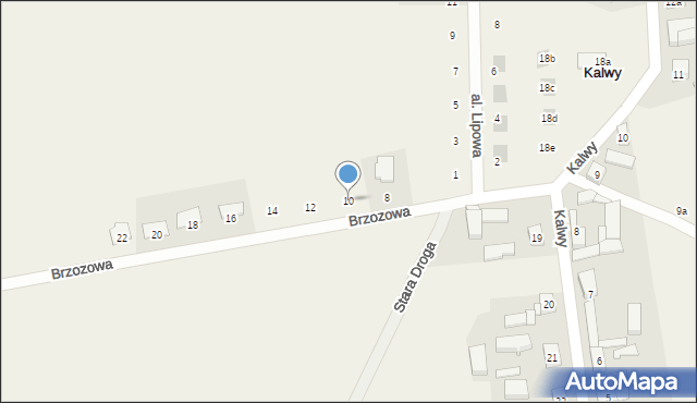 Kalwy, Brzozowa, 10, mapa Kalwy