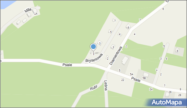 Kamień, Brylantowa, 1, mapa Kamień