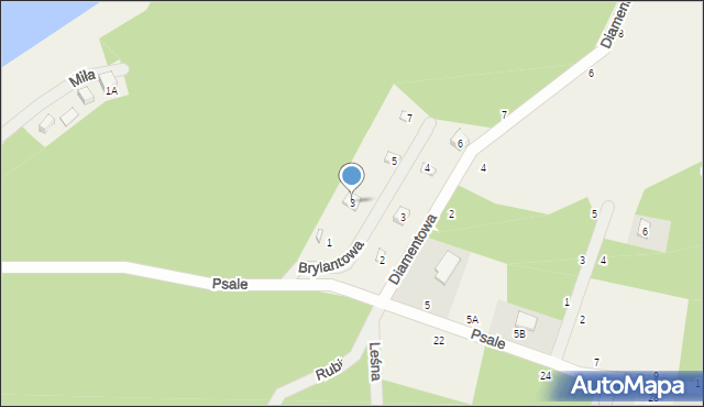 Kamień, Brylantowa, 3, mapa Kamień