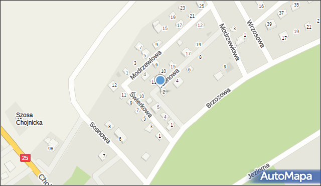 Kamień Krajeński, Brzozowa, 2, mapa Kamień Krajeński