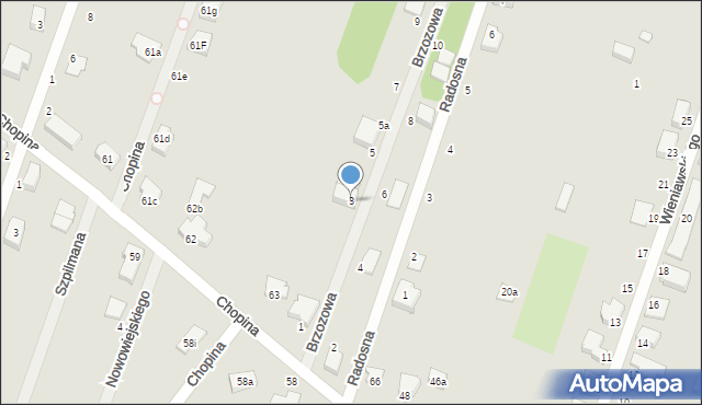 Kamień Pomorski, Brzozowa, 3, mapa Kamień Pomorski