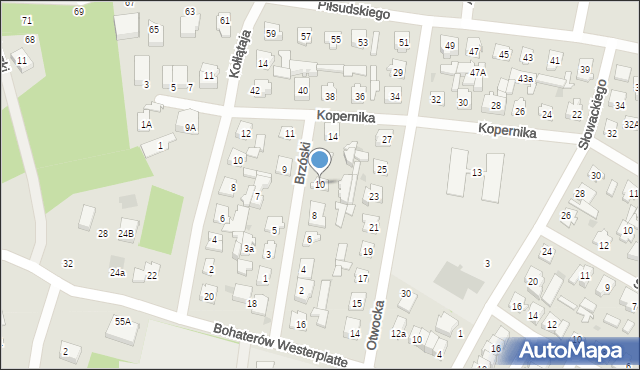 Karczew, Brzóski Stanisława, ks., 10, mapa Karczew