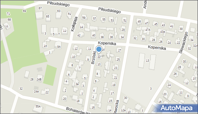 Karczew, Brzóski Stanisława, ks., 12, mapa Karczew