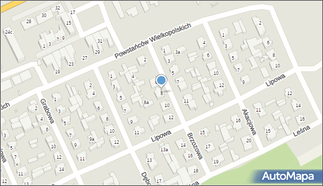 Kargowa, Brzozowa, 8, mapa Kargowa