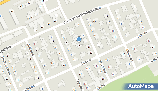 Kargowa, Brzozowa, 8a, mapa Kargowa