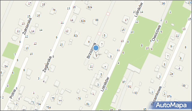 Karolina, Brzozowa, 9, mapa Karolina