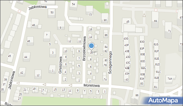 Katowice, Brzoskwiniowa, 10, mapa Katowic