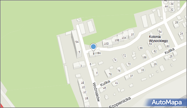 Katowice, Braci Woźniaków, 8, mapa Katowic