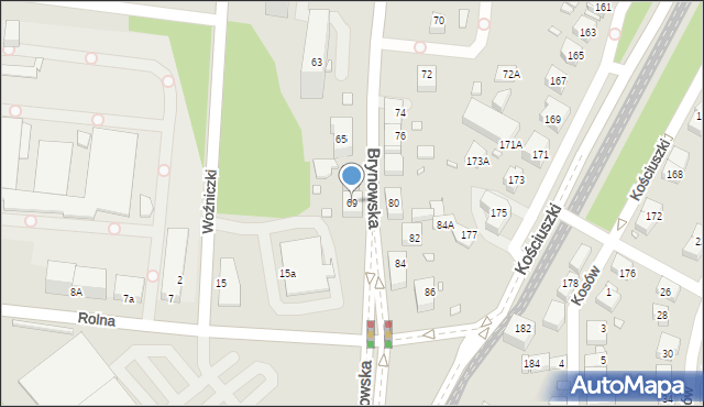 Katowice, Brynowska, 69, mapa Katowic