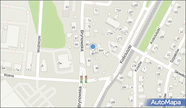 Katowice, Brynowska, 82, mapa Katowic