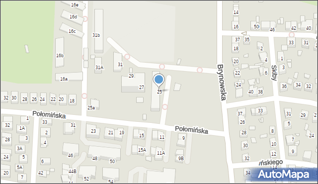 Katowice, Brynowska, 25, mapa Katowic