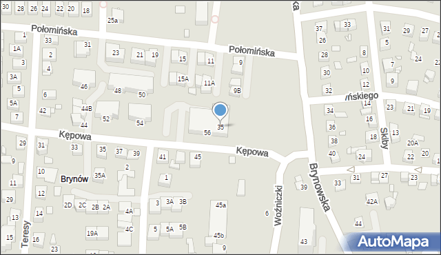 Katowice, Brynowska, 35, mapa Katowic