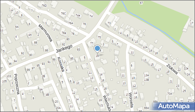 Katowice, Braci Wiechułów, 10, mapa Katowic