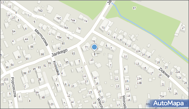 Katowice, Braci Wiechułów, 8, mapa Katowic