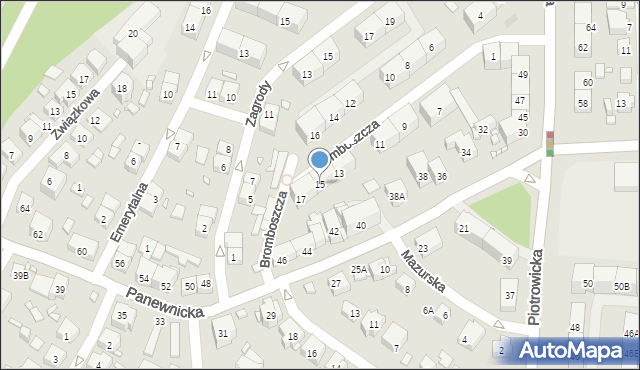 Katowice, Bromboszcza Teofila, ks., 15, mapa Katowic