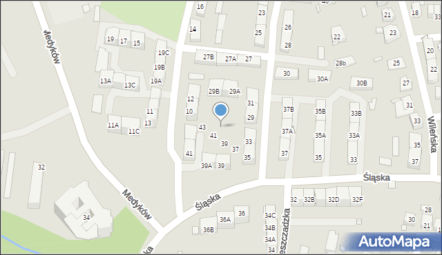 Katowice, Bronisławy, 43A, mapa Katowic