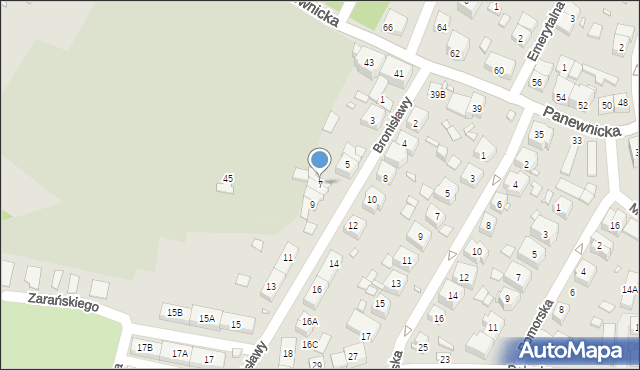 Katowice, Bronisławy, 7, mapa Katowic