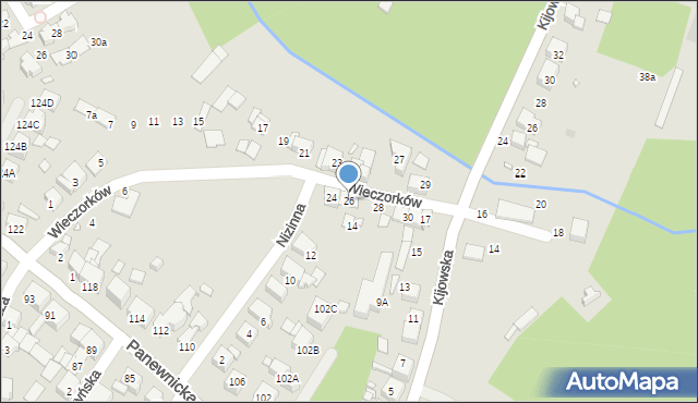 Katowice, Braci Wieczorków, 26, mapa Katowic