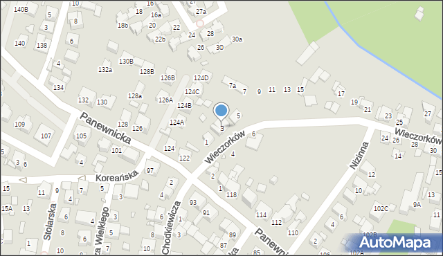 Katowice, Braci Wieczorków, 3, mapa Katowic