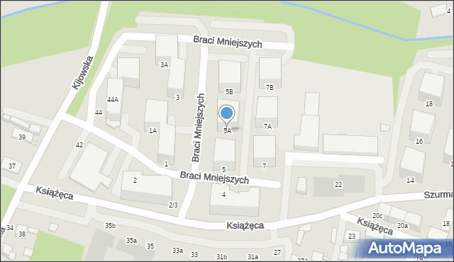 Katowice, Braci Mniejszych, 5A, mapa Katowic