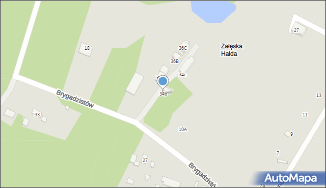 Katowice, Brygadzistów, 34b, mapa Katowic