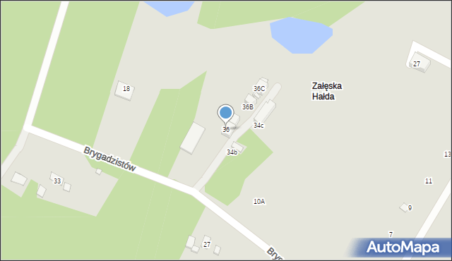 Katowice, Brygadzistów, 36, mapa Katowic