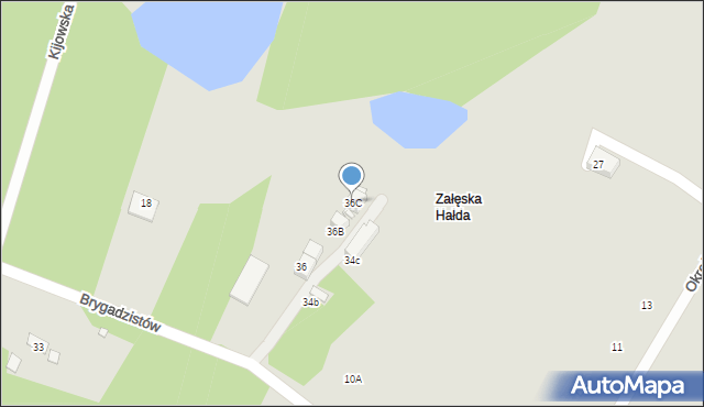 Katowice, Brygadzistów, 36C, mapa Katowic